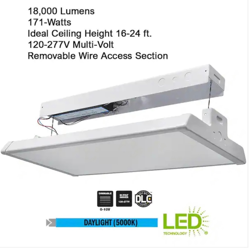 Commercial Electric
2 ft. 400-Watt Equivalent 18,000 Light 120-277 Volt 5000K
